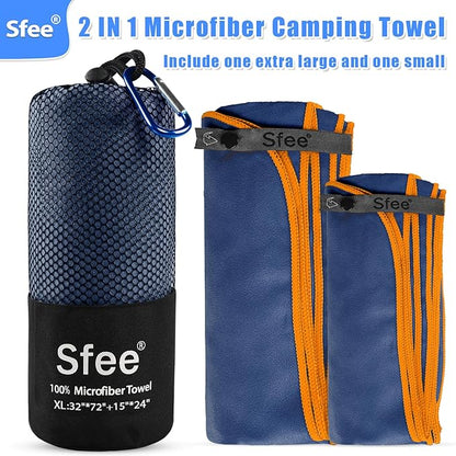 Sfee 2 Pack Microfiber Travel Towel