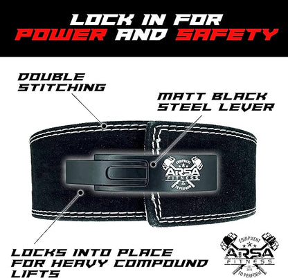 Arsa Fitness Weightlifting Adjustable Lever Belt for Men 10MM Thickness 4" Width
