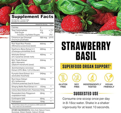 Ambrosia Nektar - Superfood Powder | Complete Health Supplement | 30 Servings (Strawberry Basil)