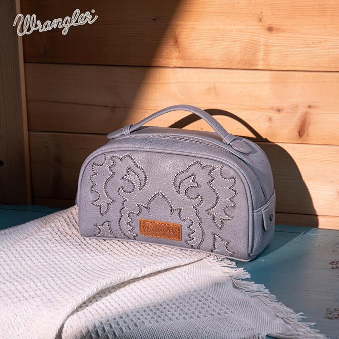 Wrangler Makeup Pouch Bag Mini Western Toiletry Purse Cosmetic Organizer Paisley Travel Pouch for Women