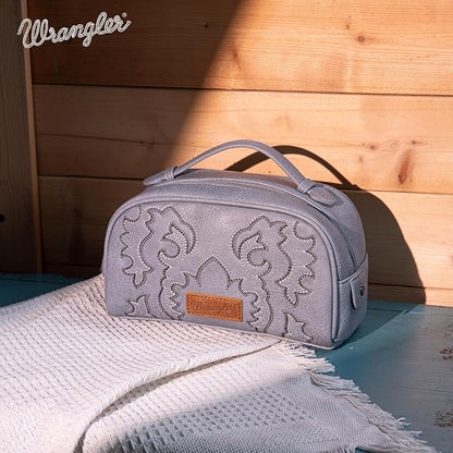 Wrangler Makeup Pouch Bag Mini Western Toiletry Purse Cosmetic Organizer Paisley Travel Pouch for Women