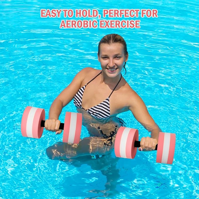 Timoo Aquatic Dumbells Set of 2 Water Dumbells Pool Resistance Water Weight Water Aerobics High-Density EVA-Foam Pool Fitness