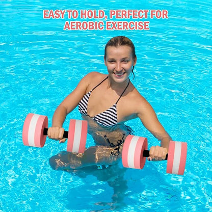 Timoo Aquatic Dumbells Set of 2 Water Dumbells Pool Resistance Water Weight Water Aerobics High-Density EVA-Foam Pool Fitness