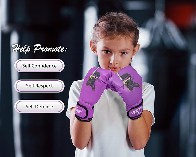 Punching Bag for Kids - 5' 3" Tall and Stable - Ninja Kids Inflatable Punching Bag Combo Kit with Kids Boxing Gloves, a Pump and Repair Kit. Boxing Bag for Immediate Bounce Back