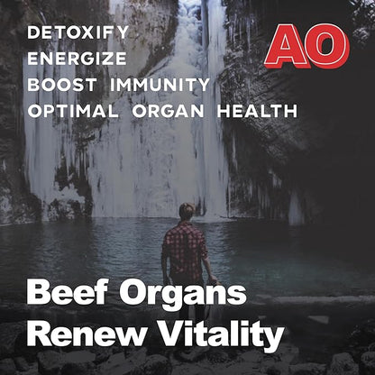 Ancient Origins Grass Fed Beef Organs Supplement 4500mg - Desiccated Liver, Bone Marrow, Heart, Spleen, Pancreas & Kidney, Non-GMO, Gluten Free, Undefatted (180 Capsules, 750mg Each)