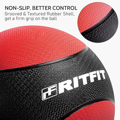 RitFit Weighted Medicine Ball - Non-Slip Rubber Shell