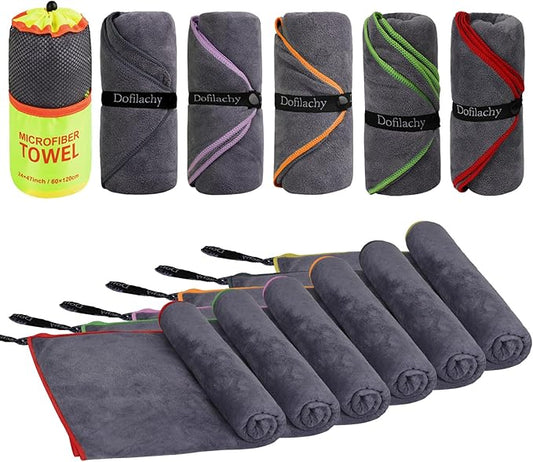 Dofilachy 6 Pack Camping Towel - Quick Dry (6, Yellow)