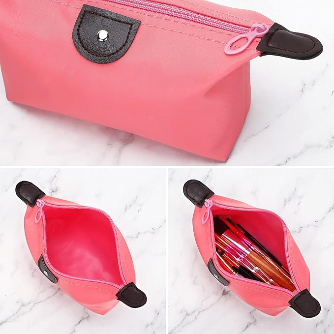 HAOGUAGUA Upgrade 5PCS Cute Small Makeup Bags for Purse, Waterproof Mini Zipper Cosmetic Bags, Luggage Accessories for Travel (5PCS Style 4)