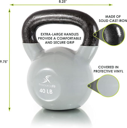 ProsourceFit Vinyl Coated Cast Iron Kettlebells for Full