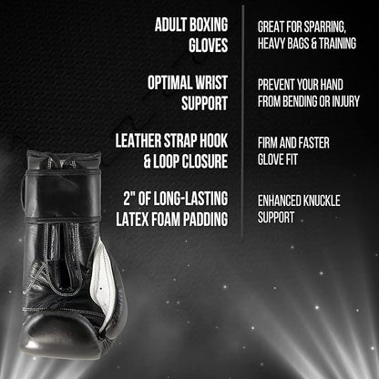 CLETO REYES Training Gloves with Leather Strap & Attached Thumb and Hook & Loop Closure