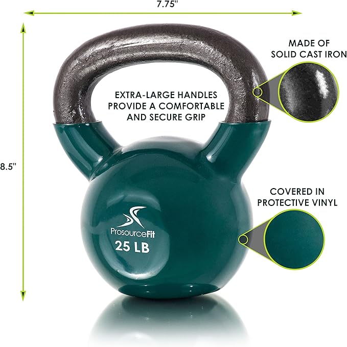 ProsourceFit Vinyl Coated Cast Iron Kettlebells for Full