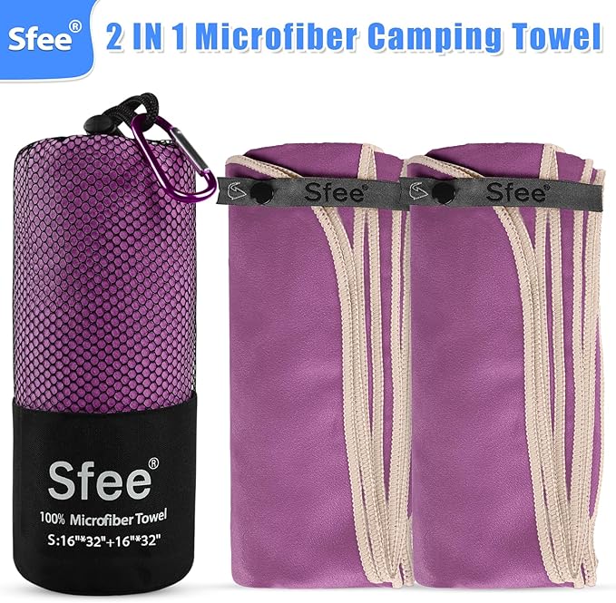 Sfee 2 Pack Microfiber Travel Towel
