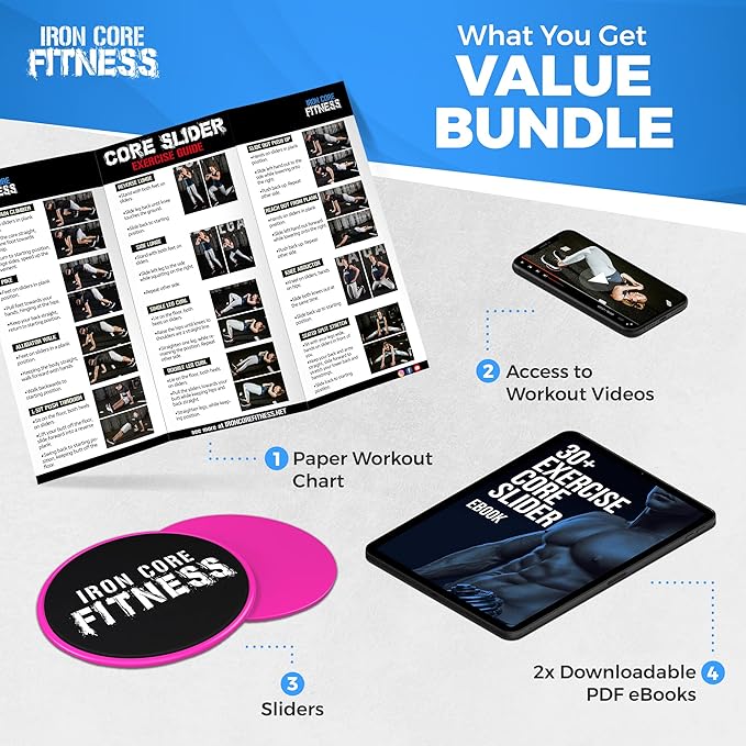 Iron Core Fitness 2 x Dual Sided Gliding