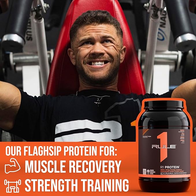 Rule One Proteins R1 Protein - 25g Fast-Acting, Super-Pure 100% Isolate and Hydrolysate Protein Powder with 6g BCAAs (1 Pound*, Vanilla)