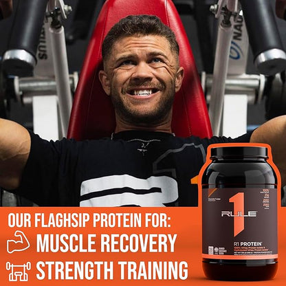 Rule One Proteins R1 Protein - 25g Fast-Acting, Super-Pure 100% Isolate and Hydrolysate Protein Powder with 6g BCAAs (1 Pound*, Vanilla)
