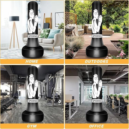 Standing Punching Bag for Adults, 70" Punching Bag Stand, Boxing Heavy Bag with Stand, Freestanding Punching Bag for Adults Men MMA Thai Fitness Karate Muay Beginners