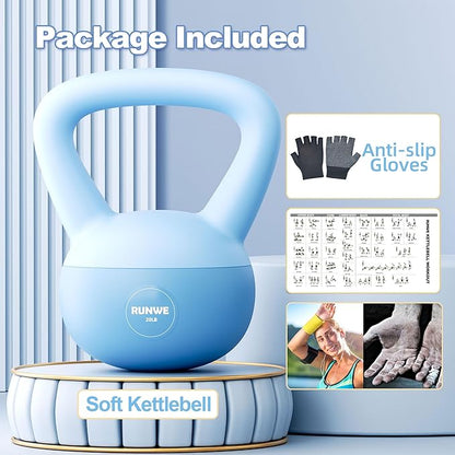 RUNWE Soft Kettlebell - Weight Options for 5 10, 15 15 and 20 LB