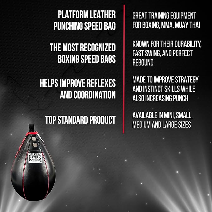 CLETO REYES Platform Leather Punching Speed Bag for Boxing, MMA, Muay Thai, Training Equipment