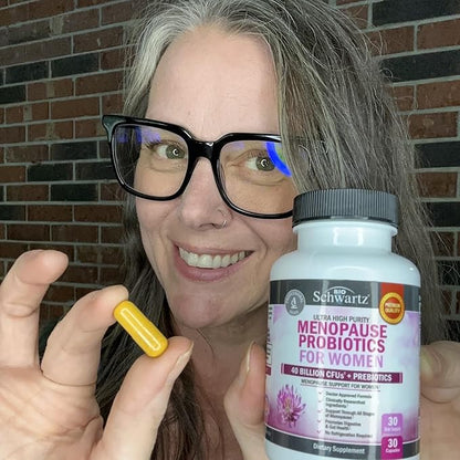 Menopause Supplements for Women - 40 Billion CFU Menopause Probiotics for Women - Menopause Support for Hot Flashes Night Sweats Mood Swings and Hormone Balance - Non-GMO, 60 Count, 60 Servings