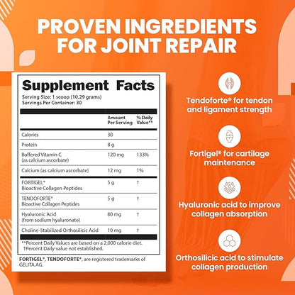 SaltWrap Collagen Synthesis Powder - Collagen Peptides for Joint Recovery with Fortigel & Tendoforte, Collagen for Women, Collagen for Men, Collagen Protein, Supports Tendons, Ligaments, NSF Certified