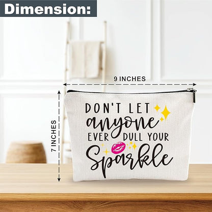 Positive Makeup Bag - Don't Let Anyone Ever Dull Your Sparkle - Girl Power Cosmetic Bag, Quotes Toiletry Bag, Gift For Girls, Besties, Personal Care & Accessories - A30