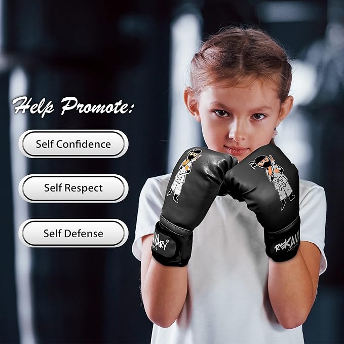 Punching Bag for Kids - 5' 3" Tall and Stable - Ninja Kids Inflatable Punching Bag Combo Kit with Kids Boxing Gloves, a Pump and Repair Kit. Boxing Bag for Immediate Bounce Back