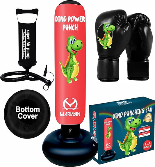 Durable Inflatable Kids Punching Bag for Karate and Boxing – Bounce-Back Martial Arts Bag for Boys and Girls, Great Birthday Gift to Relieve Energy and Build Skills for Boys Ages 4-12
