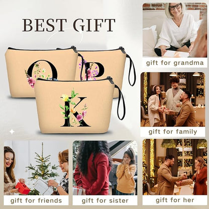 SEAMOON Birthday Thank You Appreciation Monogrammed Gifts for Mom Aunt Teacher Sister Friend Coworkers Bride Bridesmaid Makeup Cosmetic Bag with Mirror Mothers Day Christmas Graduation K