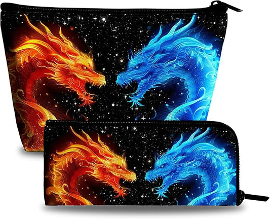 Travel Makeup Bag Large Capacity Cosmetic Bag Dragon Portable Make Up Bag Organizer for Women Travel Essentials