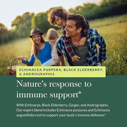 Gaia Herbs Quick Defense - Fast-Acting Immune Support Supplement for Use at Onset of Symptoms - with Echinacea, Black Elderberry, Ginger & Andrographis - 40 Vegan Liquid Phyto-Capsules (4-Day Supply)