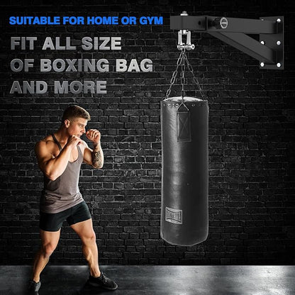 Heavy Bag Hanger - Wall Mount Punching Bag Hanger, Adjustable Heavy-Duty Boxing Bag Wall Bracket, Punching Bag Mount Stand for Home or Gym, for Kickboxing Bag, Muay Thai Bag,Etc (Supports up to 800Ib)