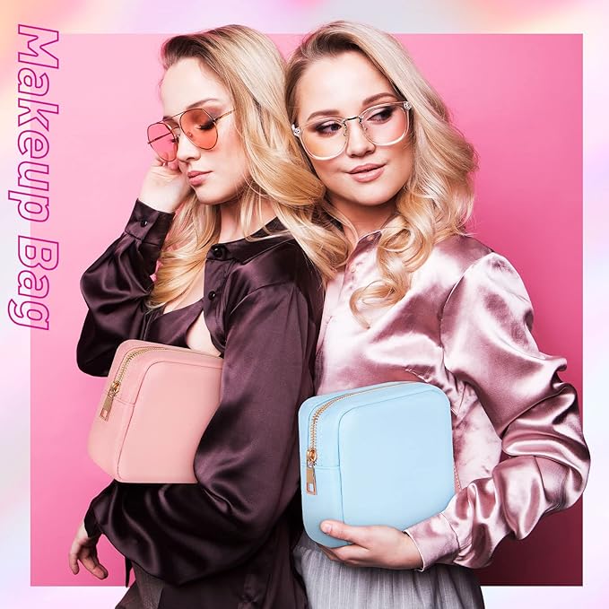 Sweetude 6 Pcs Nylon Makeup Bag Travel Nylon Pouch Zipper Cosmetic Bag for Purse Women Girls Organizer Makeup Pouch for Birthday Wedding Mother's Day Graduation Gifts(Mini,Assorted Color)