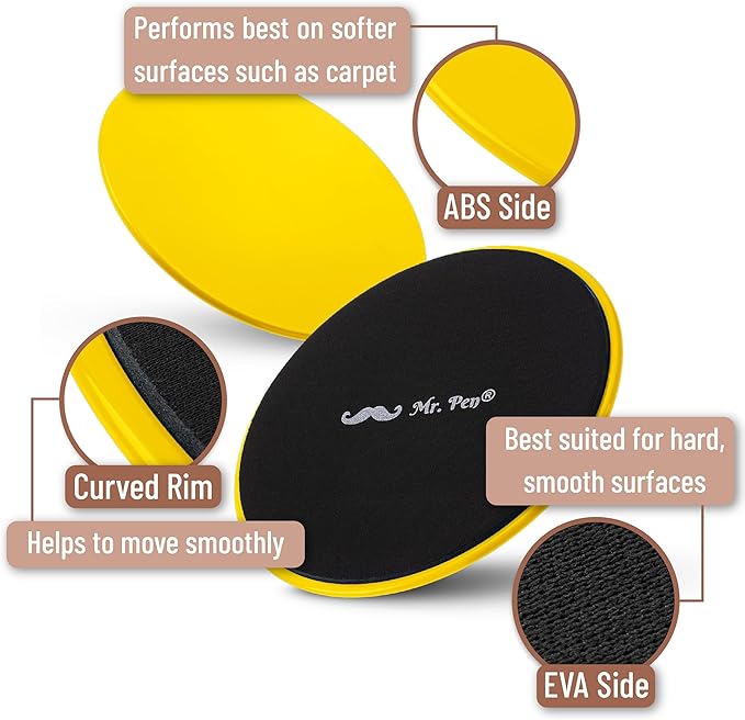 Mr. Pen- Core Sliders for Working Out 2 Pack,