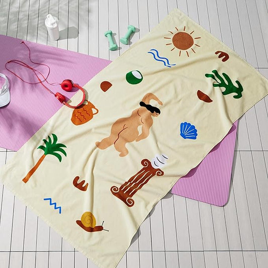 Bedsure U Series 100% Cotton Beach Towel 35"x70"
