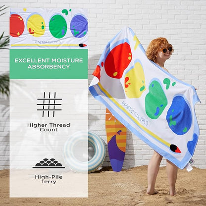 Bedsure U Series 100% Cotton Beach Towel 35"x70"