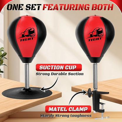 Desktop Punching Bag, Stress Relief Boxing Bag Speed Balls, Desk Punching Bag Stress Buster-Super Suctions to Your Desk, Christmas Thanksgiving White Elephant Gifts for Boss or Coworker