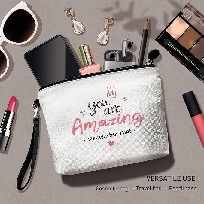 Hglian Inspirational Gifts for Women,You Are Amazing Travel Makeup Bag for Teacher,Nurse,BFF, Bestie,Sister,Christmas Graduation Gift for Women Friends