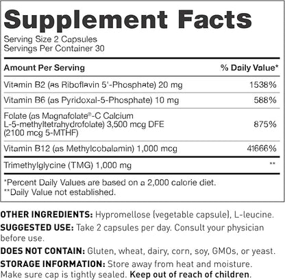 Amy Myers MD Methylation Support - Adrenal Function & Liver Health Support - Vitamin Supplement with Methylated B Vitamins & Folate - 60 Capsules (30 Servings)