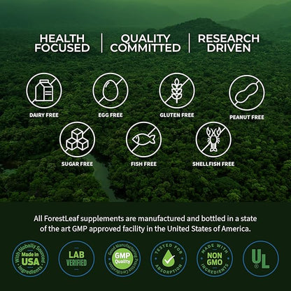 ForestLeaf Beef Organ Supplement - Grass Fed & Pasture Raised - Total Body Wellness & Performance, Organ Complex with 3000mg of Desiccated Beef Liver, Heart, Kidney, Pancreas, Spleen (180 Capsules)