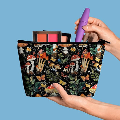 Toiletry Bags for Women Mushroom Cosmetic Bags Makeup Brush Bag Organizer Travel Essentials Make Up Pouch