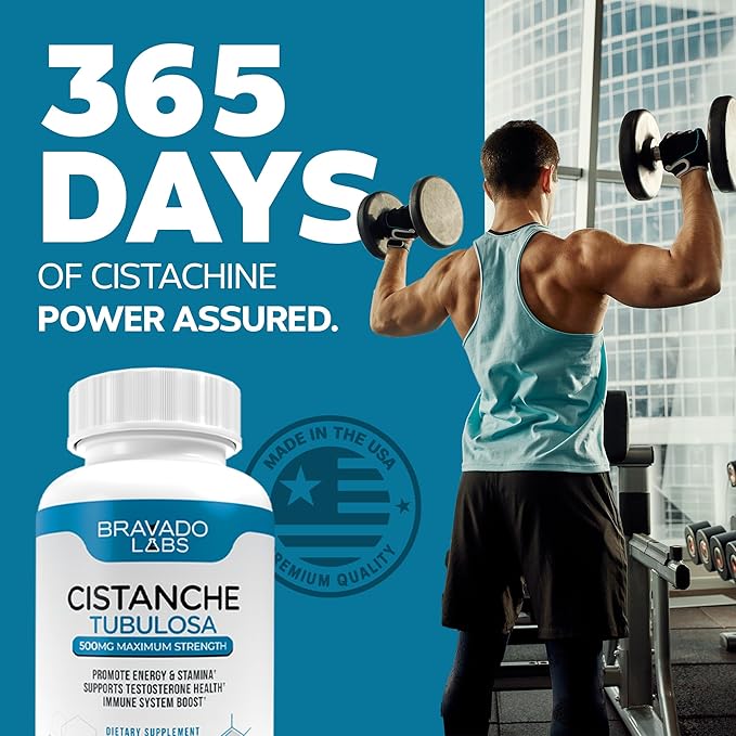 Cistanche Supplement - Testosterone Booster for Men - Cistanche Tubulosa Extract Powder 500 mg - Promotes Strength, Mood, Energy, Focus, Hormone Support - 60 ct