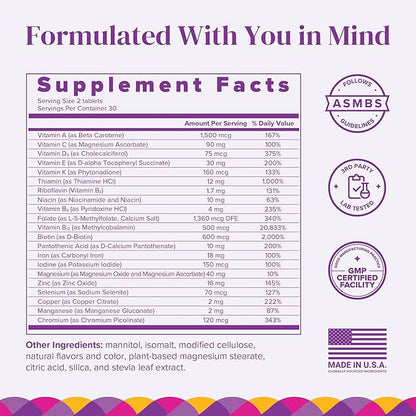 Barimelts Bariatric Multivitamin with Iron - 60 Fast-Dissolving Tablets (1-Month Supply) - Sugar-Free Bariatric Vitamins for Women, Natural Fruit Flavor