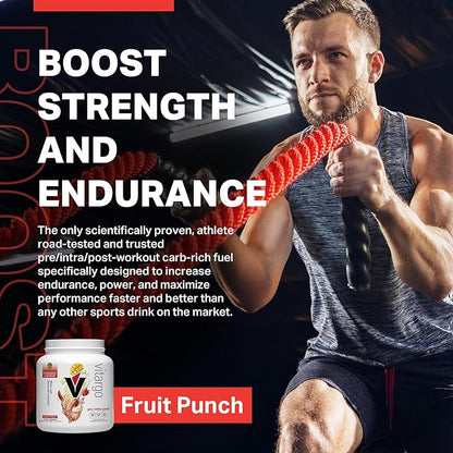 Vitargo Carbohydrate Powder, 2X Faster Muscle Glycogen Replenishment, 1.7 LB Fruit Punch, Pre, Intra & Post, Sugar-Free Complex Carb Powder for Recovery, Endurance & Muscle Gain, Made in USA