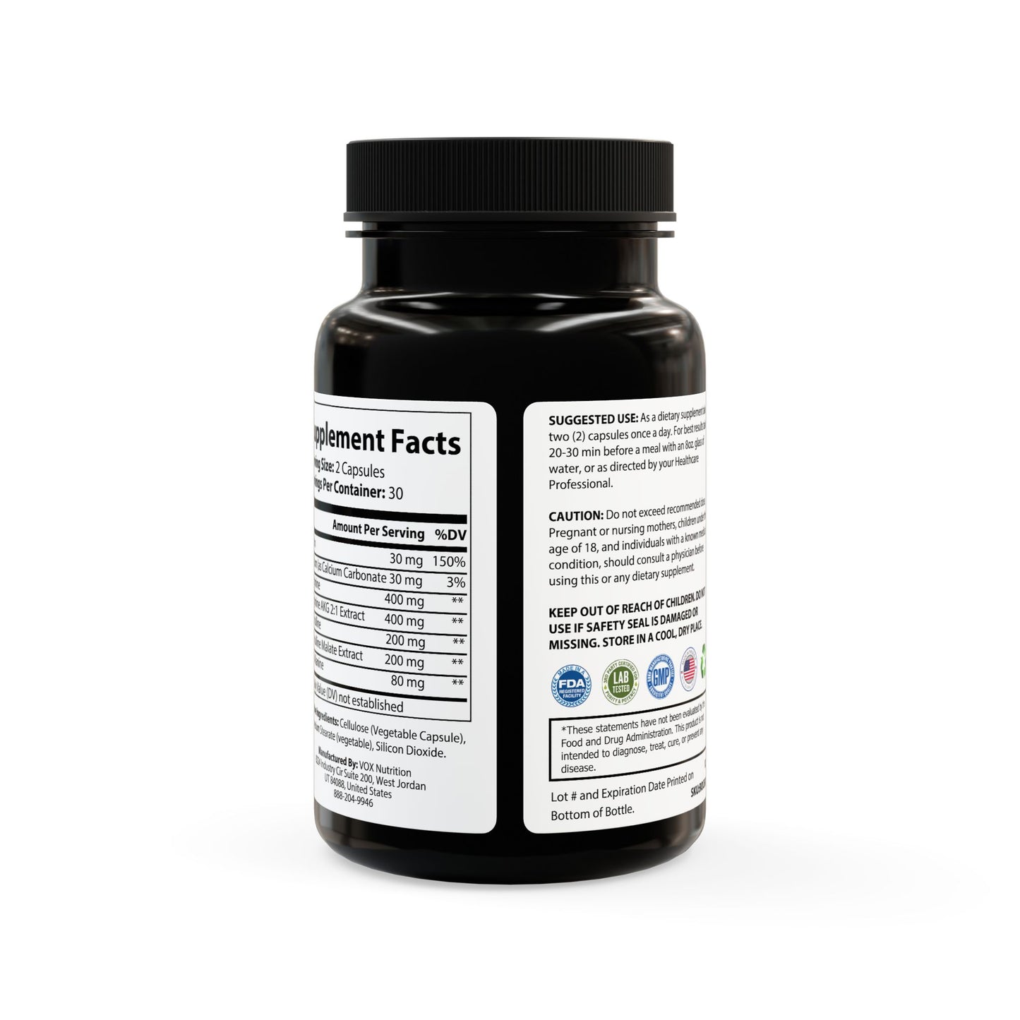 HBS, L-Arginine Supplement (60 Vegetable Capsules)