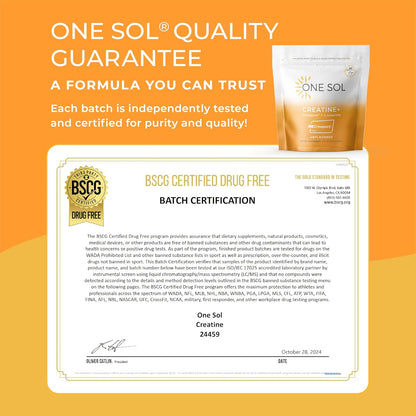 One Sol Creatine for Women Booty Gain, All Natural Women’s Creatine Powder w Creapure & Leucine, Increase Lean Muscle Mass, Reduce Recovery Time, Promotes Brain & Bone Health (Unflavored, 60 Servings)