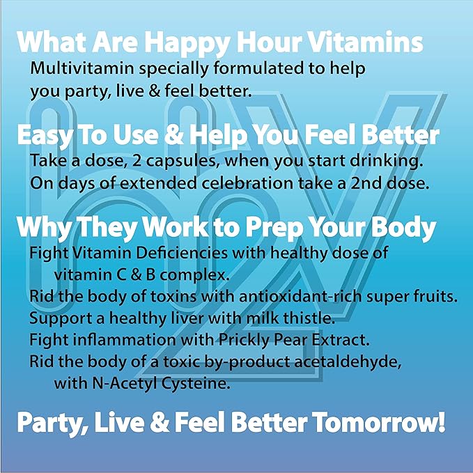 Bottle - Multivitamin Formulated for Better Mornings – Live & Feel Better with Milk Thistle, Prickly Pear Cactus, B & C Vitamins, & More- 30 Servings