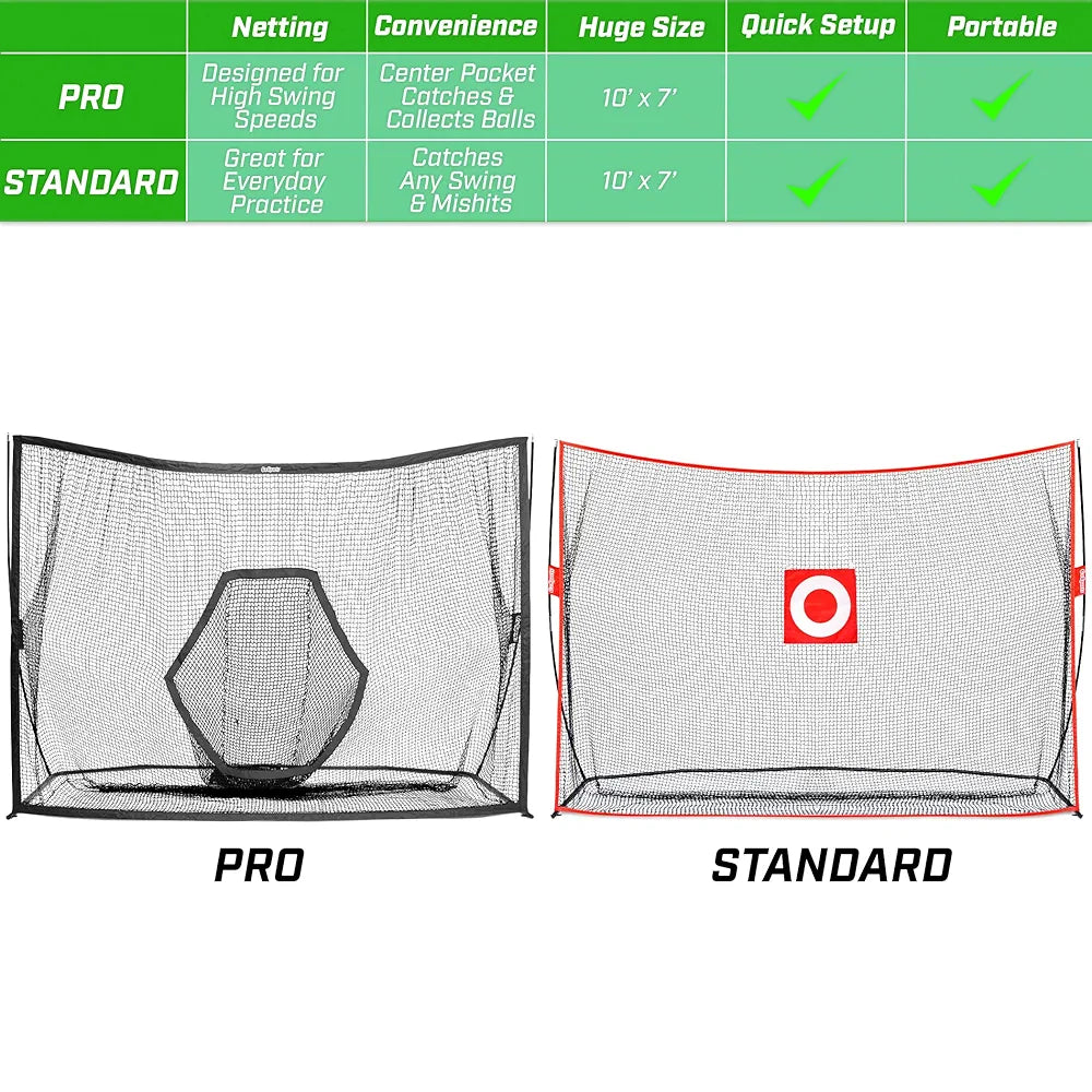 GoSports Golf Practice Hitting Net - Choose Between Huge 10 x 7 ft or 7 x 7 ft Nets - Personal Driving Range for Indoor or Outdoor Use - Designed by Golfers for Golfers