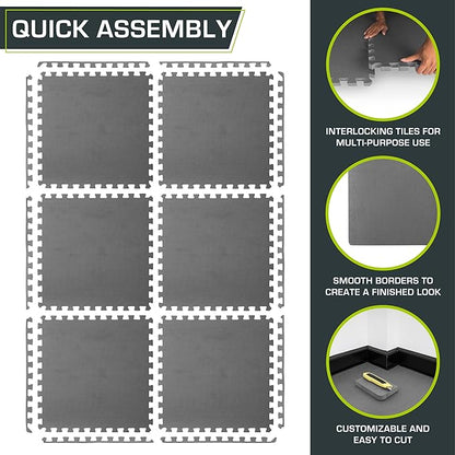 ProsourceFit Extra Thick Puzzle Exercise Mat ¾” and 1"