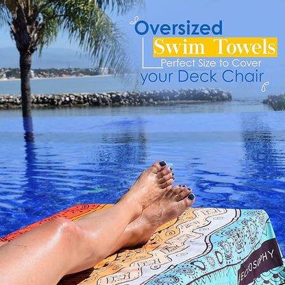 ECCOSOPHY Microfiber Beach Towel - Sand Free Towels 71x35 in