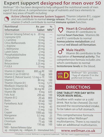 Wellman Vitabiotics 50+ Advanced Vitamin and Mineral Supplement 30 Tablets